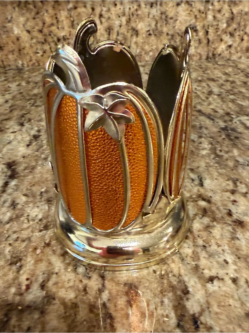 Bath & Body Works BBW Fall Orange Pumpkin Metal Foam Soap Autumn Holder